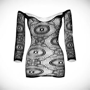 Sexy black lace mesh bodycon mini dress • romantic • bedroom • Love • Chemise